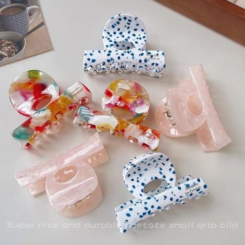 Small Hair Clips for Women, 2.4" Acetate Cute Hair Claw Clips Strong Hold, Nonslip Jaw Clips Half-Up Hair Accessories Birthday Valentine's Day Gift for Girls Mother Wife Daughter (3PCS)
