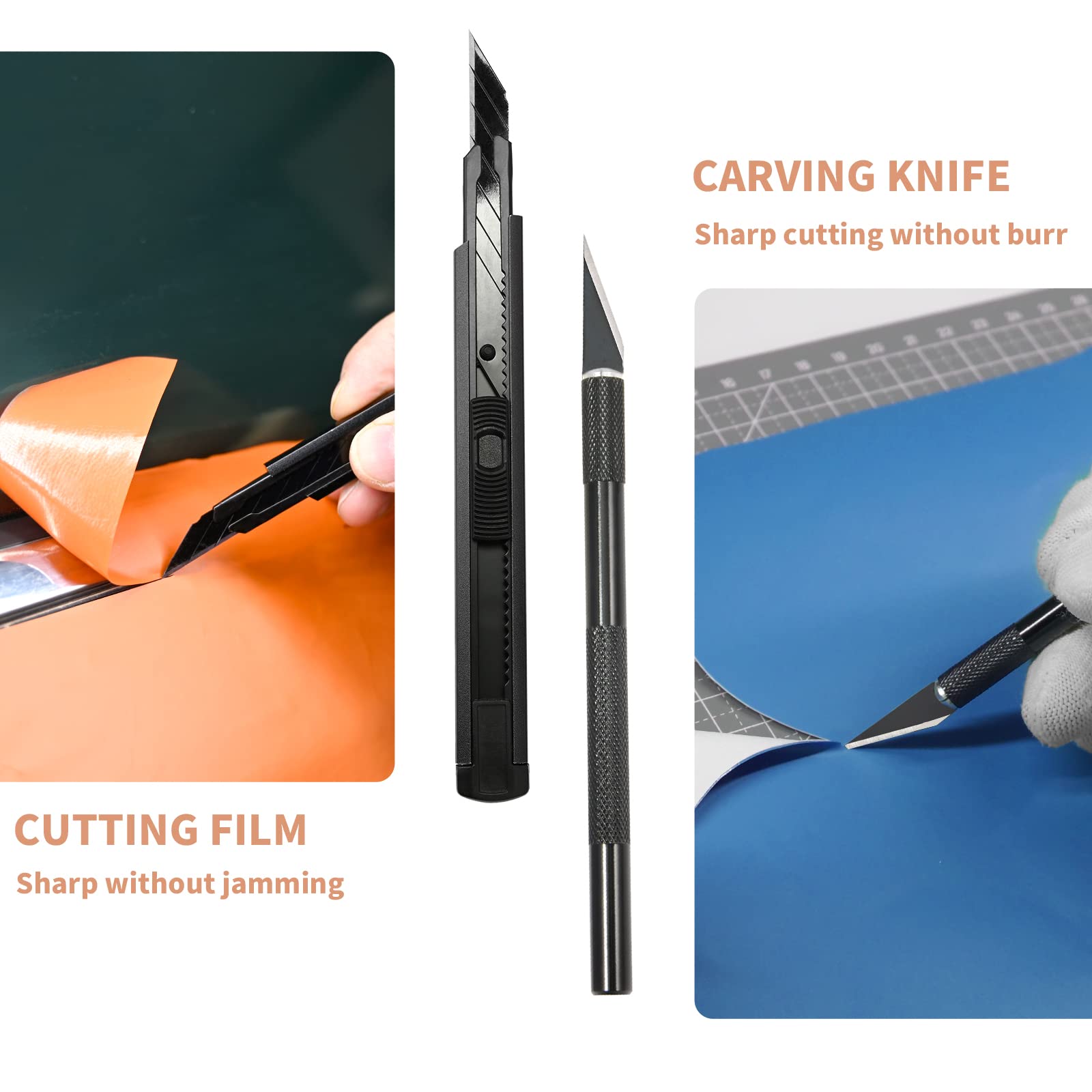 Gomake Window Tint Kit Vinyl Wrap Tool Car Windshield Back Window Tinting Tools with Bulldozer Squeegee Scrubber Paddle,Rubber Blade Scraper,Film Cutter for Car Wrapping,Vinyl Film Installation