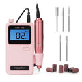 HAPPITON Electric Nail Drill - 50,000 RPM, Rechargeable, LED Display, Cordless Nail File Kit for Manicure, Pedicure, Acrylics & Gel Polish, Home & Salon Use-Pink