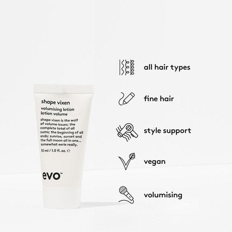 Evo Shape Vixen Volumizing Lotion - Professional Blow Dry Texture Mask for Fine, Thin Hair