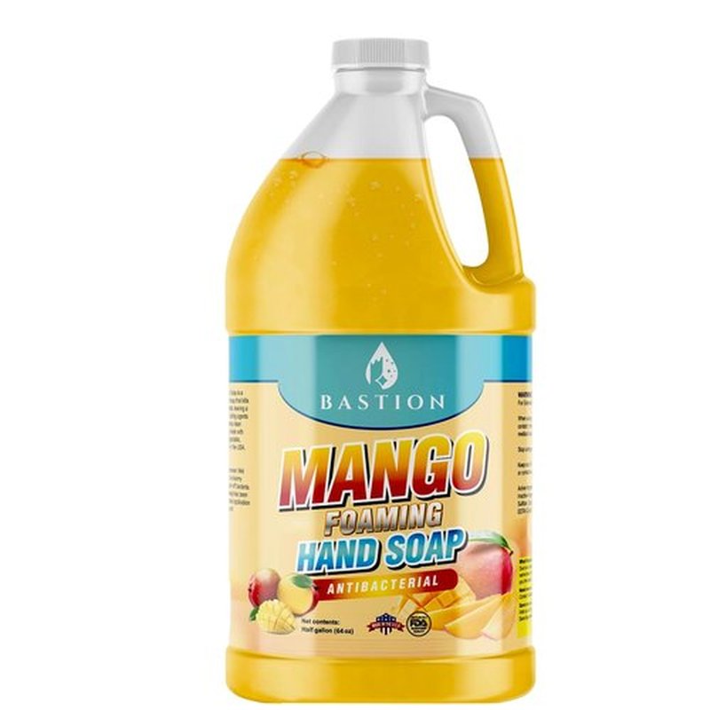 Bastion Antibacterial Hand Soap - Mango Scented Foaming Wash - 64 oz. Refill Jug | Non-Toxic & Made in the USA