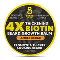 The Beard Club Biotin Beard Balm for Men - Moisturizing Shea Butter & Castor Oil - Amber Cedar Scent | 4 oz