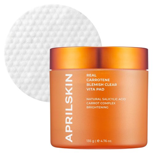 APRILSKIN Carrotene Clarifying Pads - Exfoliating Acne Treatment for Oily, Sensitive Skin | 60 Vegan Pads