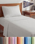 Skiennix Twin XL Sheet Set - Comfy Cooling Bed Sheets | Hotel Luxury Bedding - Deep Pockets, Soft, Wrinkle-Free - French Grey