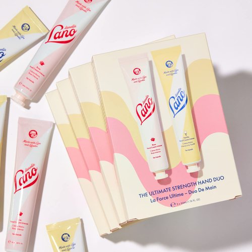 Lanolips Hand Cream Duo - Rose & Vanilla - Hydrating & Moisturizing Hand Cream for Dry Skin, Cracked Skin, Hands and Cuticles (2 x 1.69 oz)