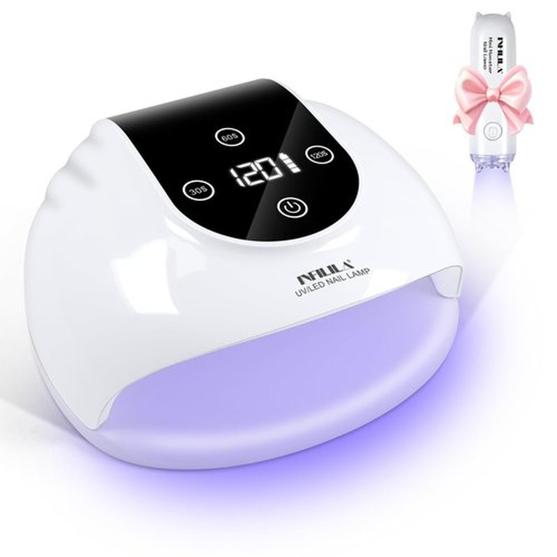 NXJ INFILILA Cordless Nail Lamp, Rechargeable UV Light for Gel Nails, 268W Fast Curing Wireless Nail Dryer with 36Pcs Lamp Beads for Hands & Feet, Professional Quick Dry for Salon & Home