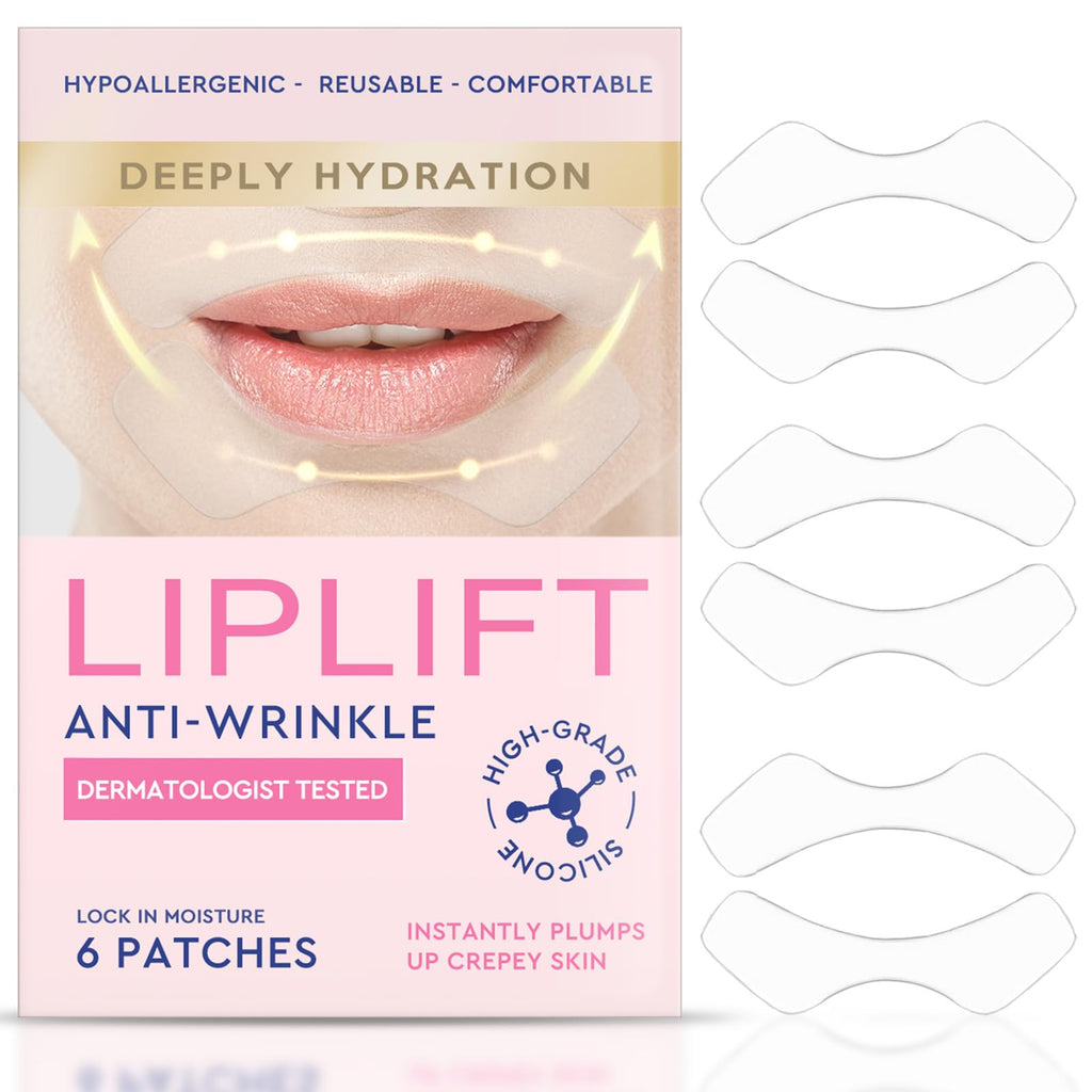UQWUQW Anti Wrinkle Patches for Lip - Overnight Smoothing Wrinkles - Anti-Wrinkle Silicone Facial Patches, Fine Lines Wrinkle Patches for Smile Line & Lip Area,6Pcs