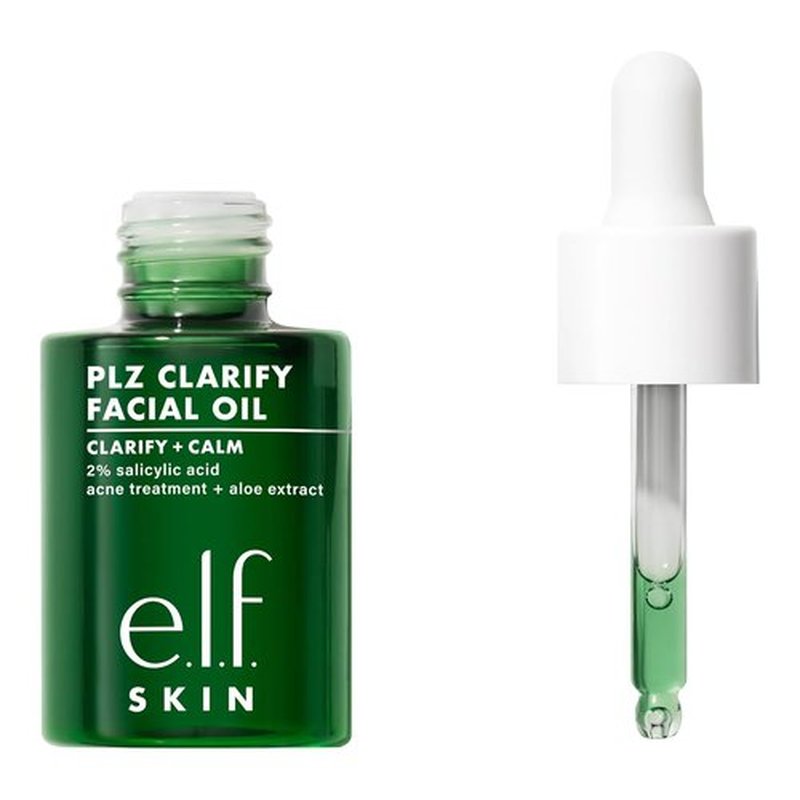 e.l.f. SKIN PLZ Clarify Facial Oil - Acne Treatment & Redness Relief with Salicylic Acid | 1 oz Vegan & Cruelty-Free