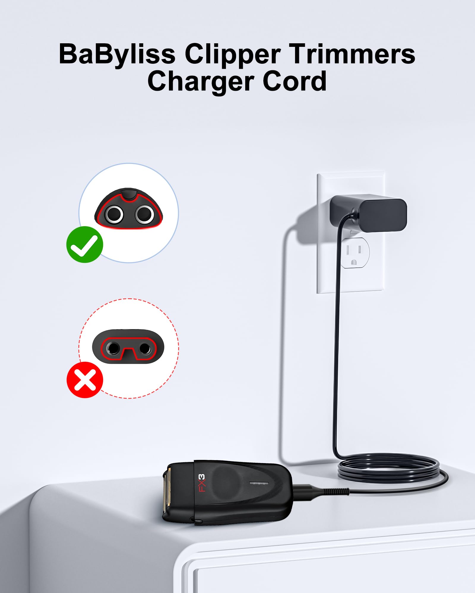 VHBW FX3 Charger Cord Compatible with BaBylissPRO FXFS2 FXX3S 4.5V