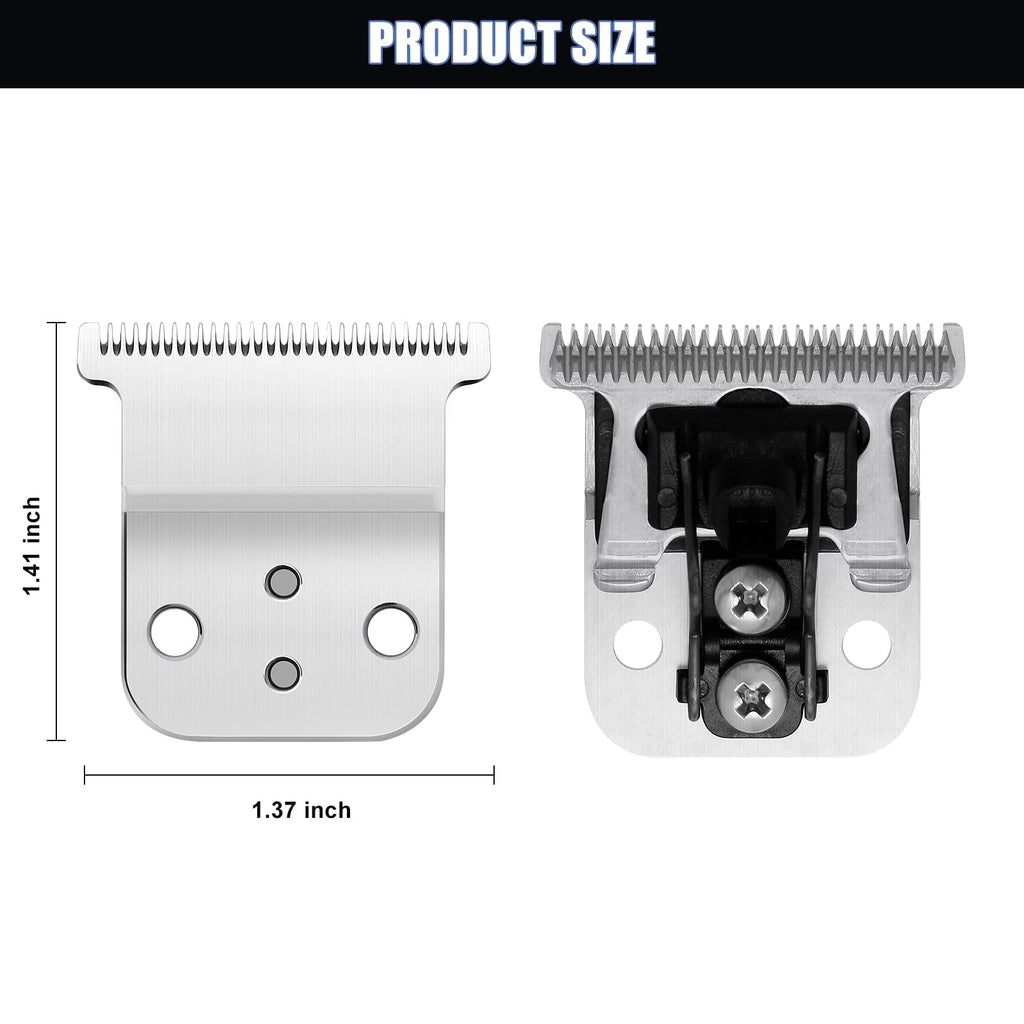 2 Pack Replacement T-Blade Set for D7/D8 Steel Blade, Compatible with SlimLine Pro Li D7/D8 Hair Clipper Trimmer (silver)