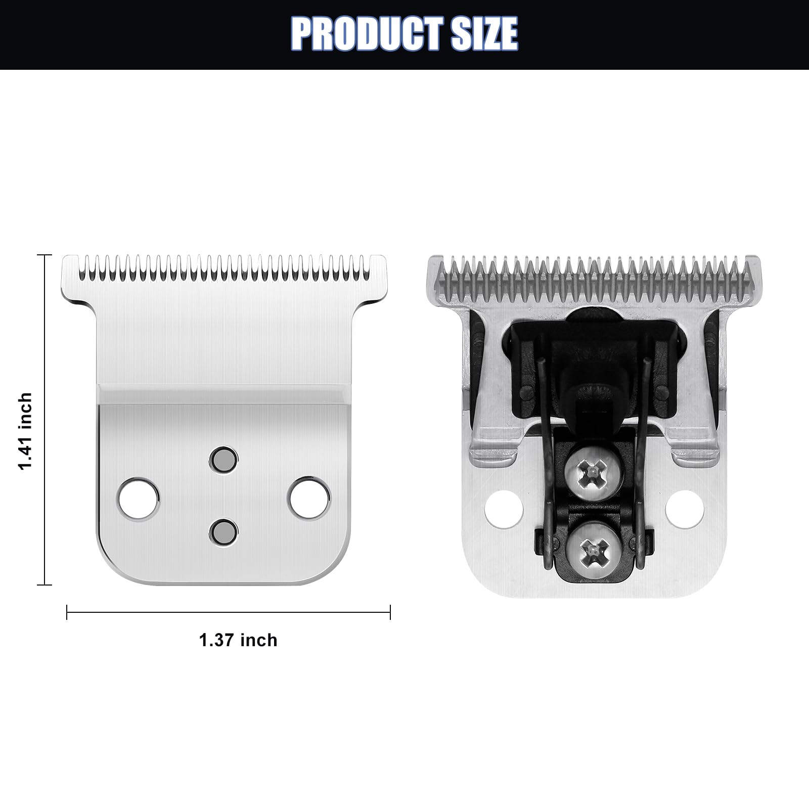 2 Pack Replacement T-Blade Set for D7/D8 Steel Blade, Compatible with SlimLine Pro Li D7/D8 Hair Clipper Trimmer (silver)