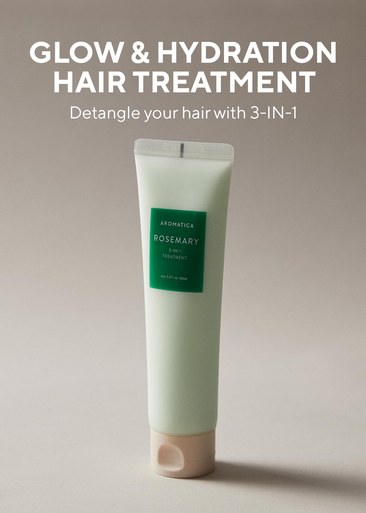 AROMATICA Rosemary 3-in-1 Hair Treatment – Nourishing & Moisturizing Hair Mask with Rosemary & Betaine, Cream Adds Shine & Softness, Deep Conditioner for Dry & Damaged Hair, Korean Hair Care 5.4 fl.oz