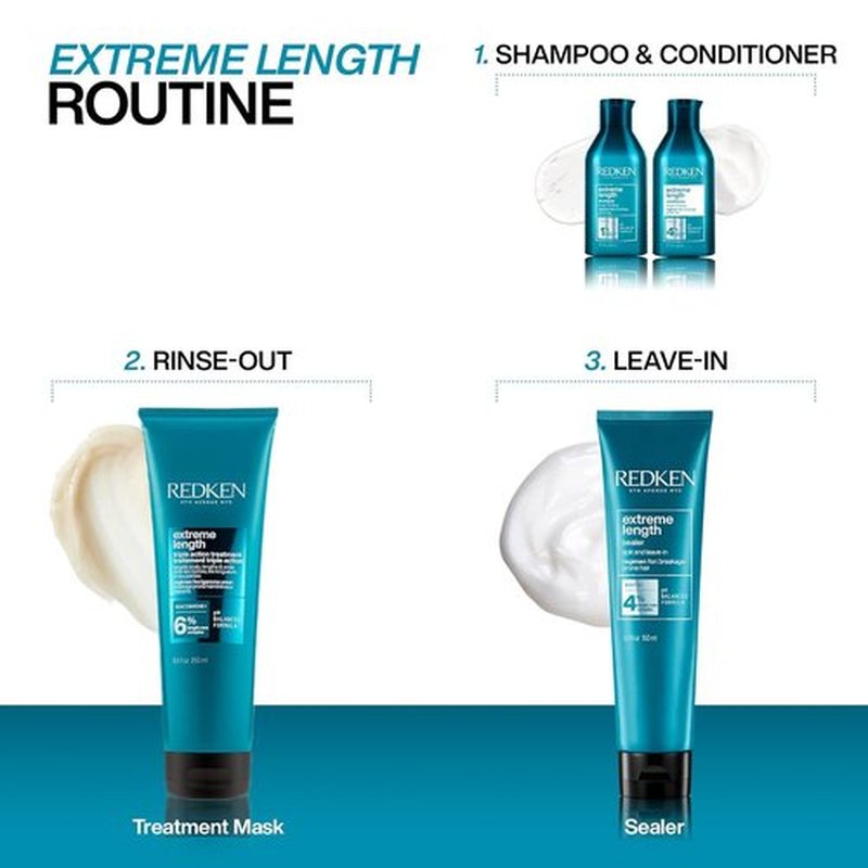 Redken Extreme Length Biotin Shampoo - Promotes Healthy Hair Growth & Strengthens Damaged Hair