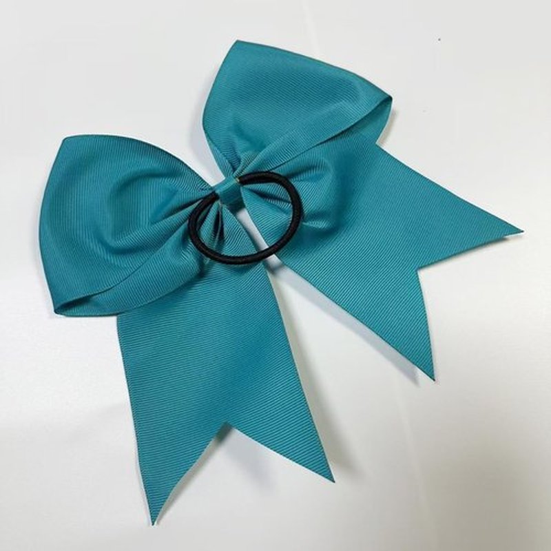 Cheerleader Bows 8 Inch 20 pcs Ponytail Holder Cheerleading Bows Hair Tie (Purple)
