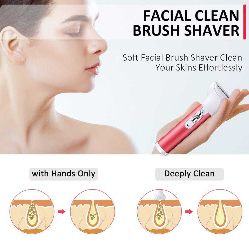 5 in 1 Electric Razor for Women Removal for Body Nose Hair Trimmer Face Shavers Eyebrow Legs Armpit Bikini Area Pubic Underarms Painless Rechargeable Portable Facial Hair Removal
