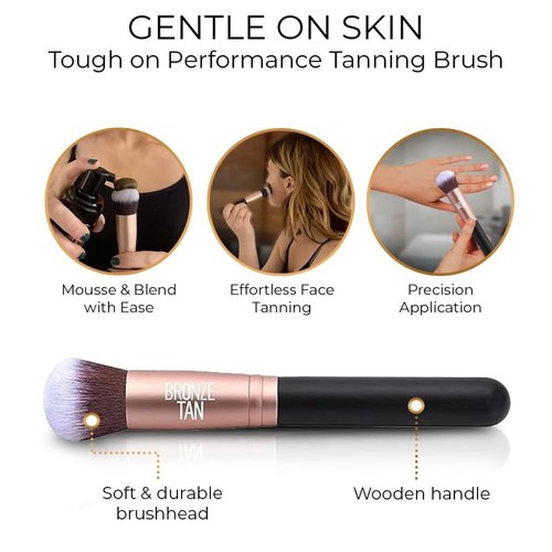 Skiennix Self Tanning Brush - Kabuki Applicator for Flawless Sunless Tan | Perfect for Face Use