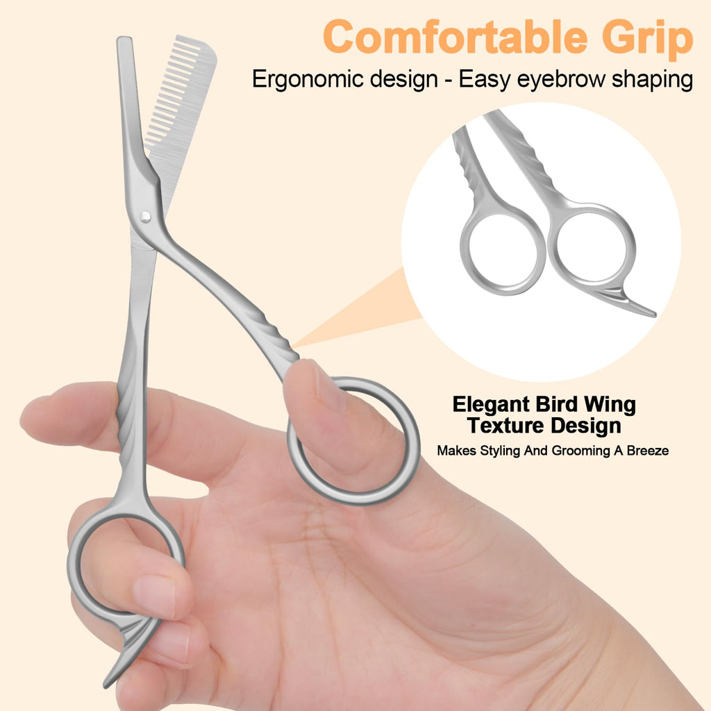 Diesisa Eyebrow Trimmer Scissors: Eyebrow Trimmer For Men - Eyebrow Scissors With Comb - with Double Headed Eyebrow Brush - Stainless Steel Eyebrow Cutter,Eyebrow Trimmer for women