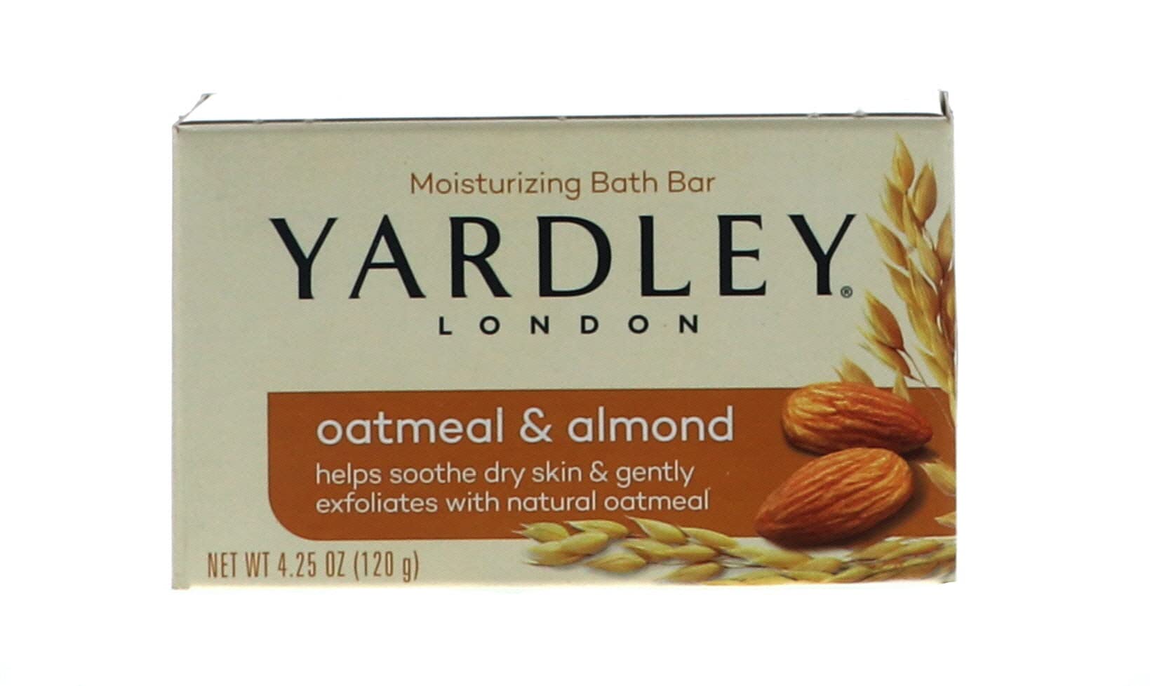 Yardley London Oatmeal and Almond Naturally Moisturizing Bath Bar, 4.0 oz. (Pack of 3)