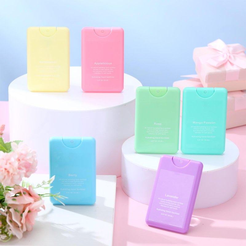 Dansib 24 Pack Hand Sanitizer Spray Bulk Travel Size Hand Sanitizer Employee Coworker Team Teacher Appreciation Gift Mini Pocket Spray Gifts for Women Student School Outdoor(Macaron Colors,Simple)