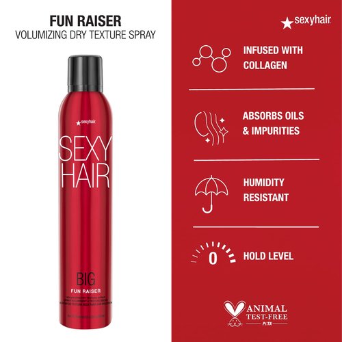 SexyHair Big Fun Raiser Volumizing Dry Texture Spray - 8.5 Oz | 48-Hour Hold & Humidity Resistance