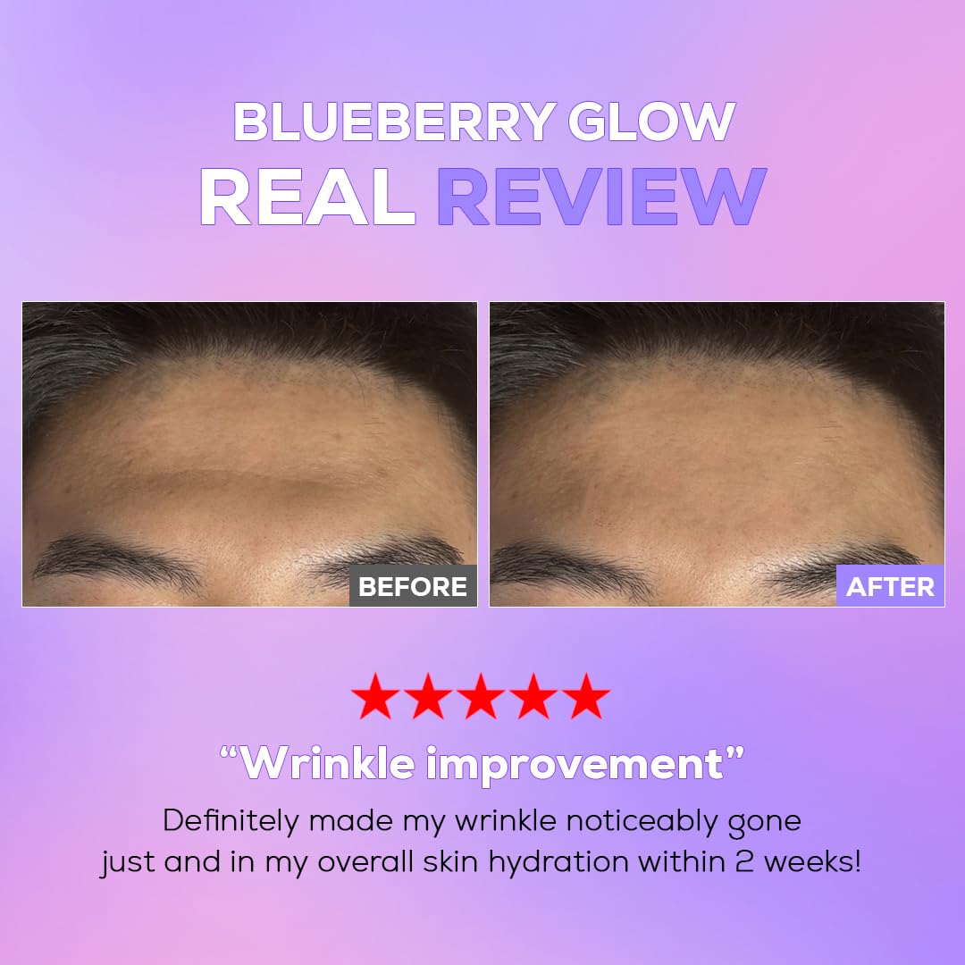 KIKIGLOW Blueberry SOS Intensive Anti-Aging Ampoule 40ml – Korean Firming Facial Ampoule with Vegan Collagen, Hyaluronic Acid, Adenosine, Antioxidant Care, Wrinkle & illuminating