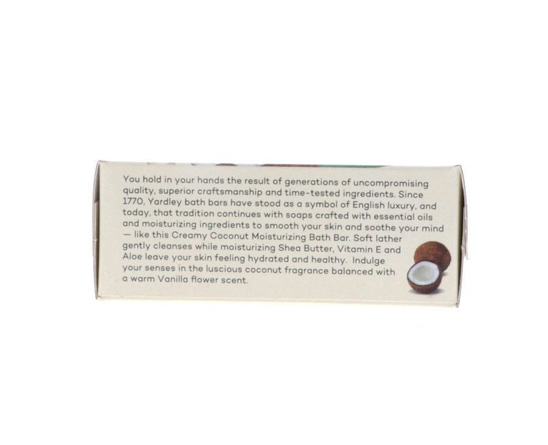 Yardley Creamy Coconut Bath Bar, 4.25 oz Pack of 8
