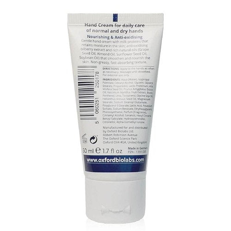 Oxford Biolabs Nourishing & Anti-oxidising Hand Cream Intense Moisturising and Nourishing For Normal to Dry Skin