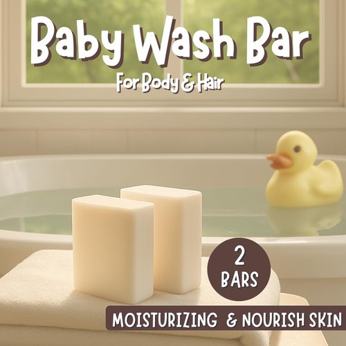 Skiennix Fragrance-Free Baby Bar Soap - Gentle Unscented Natural Soap for Sensitive Skin | 2 Bars (3.5 oz Each)