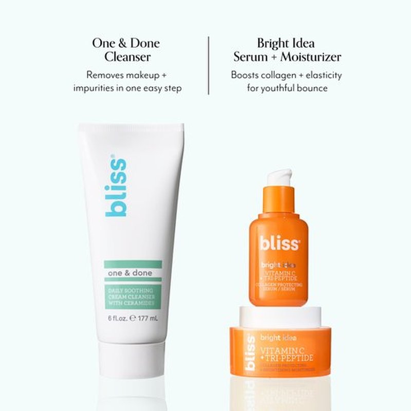 Bliss One & Done Daily Cream Facial Cleanser With Ceramides - Moisturizing Face Wash For Dry Skin - Cleanses & Removes Makeup in 1 Step- Clean, Vegan, Cruelty-Free, 6 Fl Oz