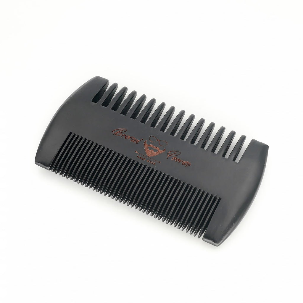 Menesia Black Wooden Beard comb for Men with Travel Case