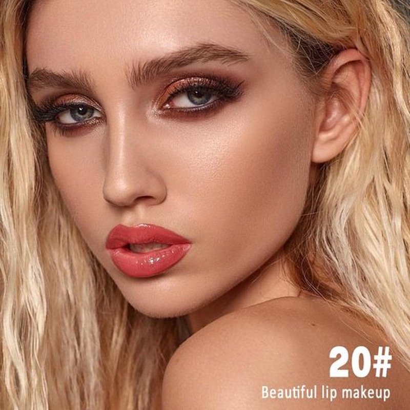 Evpct Coral Nude Pink Liquid Lip Color - Highly Pigmented, Waterproof Longwear Lipstick with Liner Brush | 20#