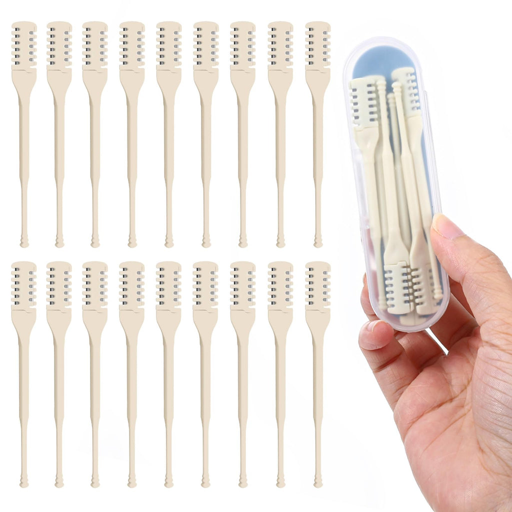 KFHENSOMR 30Pcs Manual Nose Hair Trimmer - Double Sided Nose Hairs Cleaner Rotating Nasal Hair Razor Cutter with Storage Box for Women and Men Portable Nostril Remover Tools