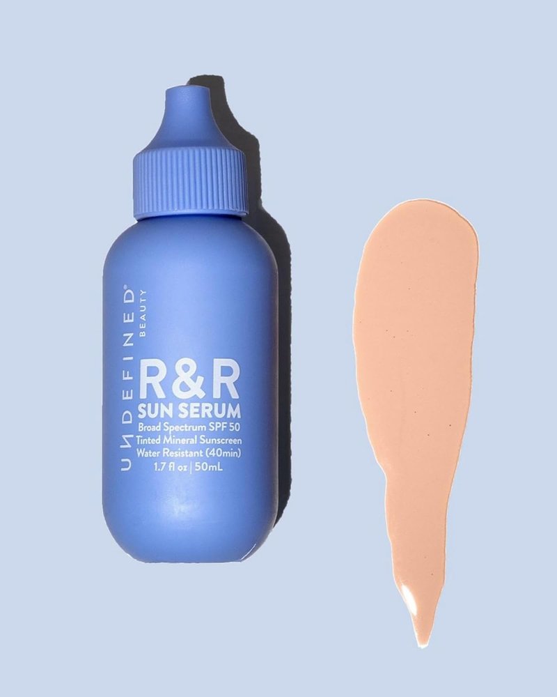 Undefined R&R Sun Serum SPF 50 PA++++ | Mineral Sunscreen with Niacinamide & Blue Light Defense - Light Tint