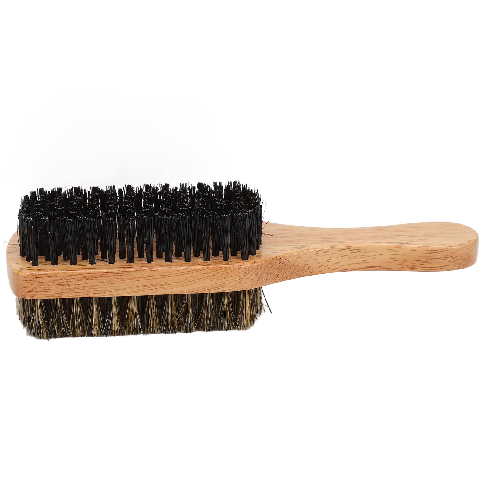 Double-Sided Beard Brush for Men – Ergonomic Rubber Wood Handle with Nylon Bristles, Ideal for Detangling & Maintaining Coarse, Thick Beard Hair
