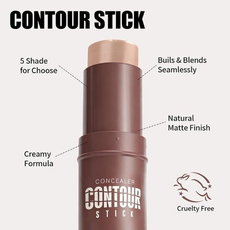 Skiennix Cream Contour Stick - Cool Toned Sculpting Makeup for Natural Definition | Long Lasting, Buildable & Highly Pigmented (10 Mocha)