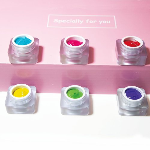 MOEPAK 9 Colors Pat Painting Gel – 6ml Each Ombre Gel Nail Polish Set With Sponge, Stamping Gel, High Pigment Nail Art Paint for Gradient, Aura Nail, 3D Carving, DIY Salon manicure
