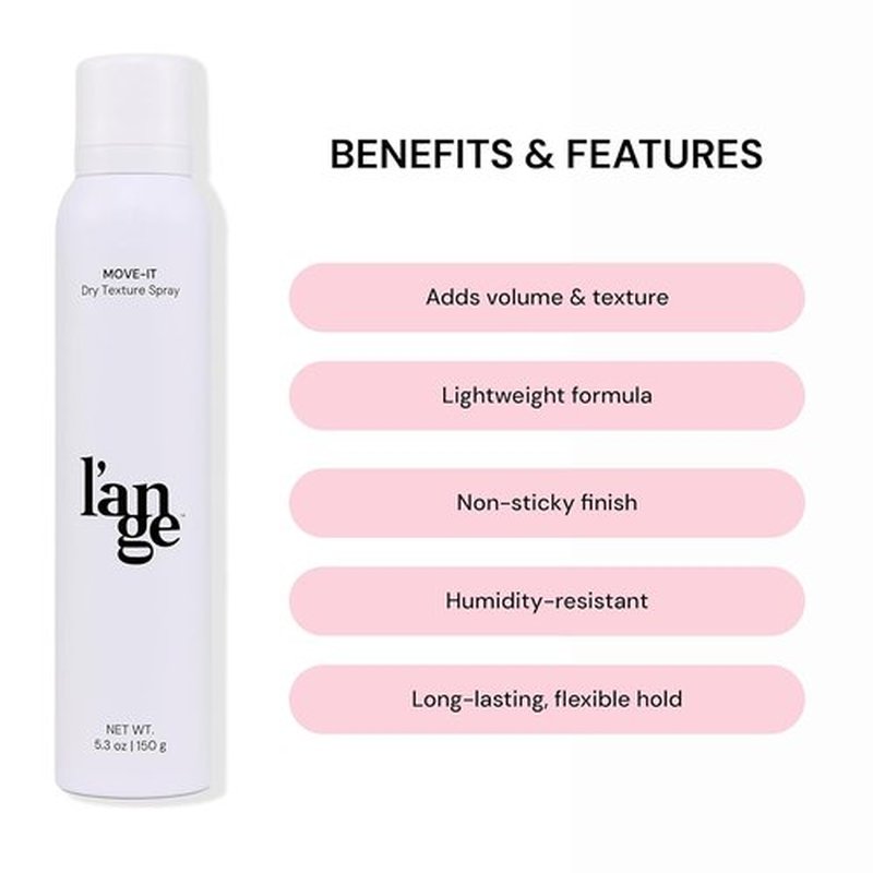 L'ANGE HAIR Move-It Super Dry Texture Spray - Refreshes Hair & Absorbs Oil | Lightweight Volume Boost