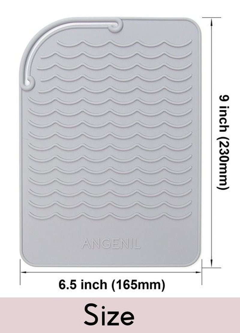 ANGENIL Flat Iron Silicone Mat and Travel Case for Hair Tools - Heat Resistant Mat, Straightener Pad, and Curling Iron Sleeve (9" x 6.5")