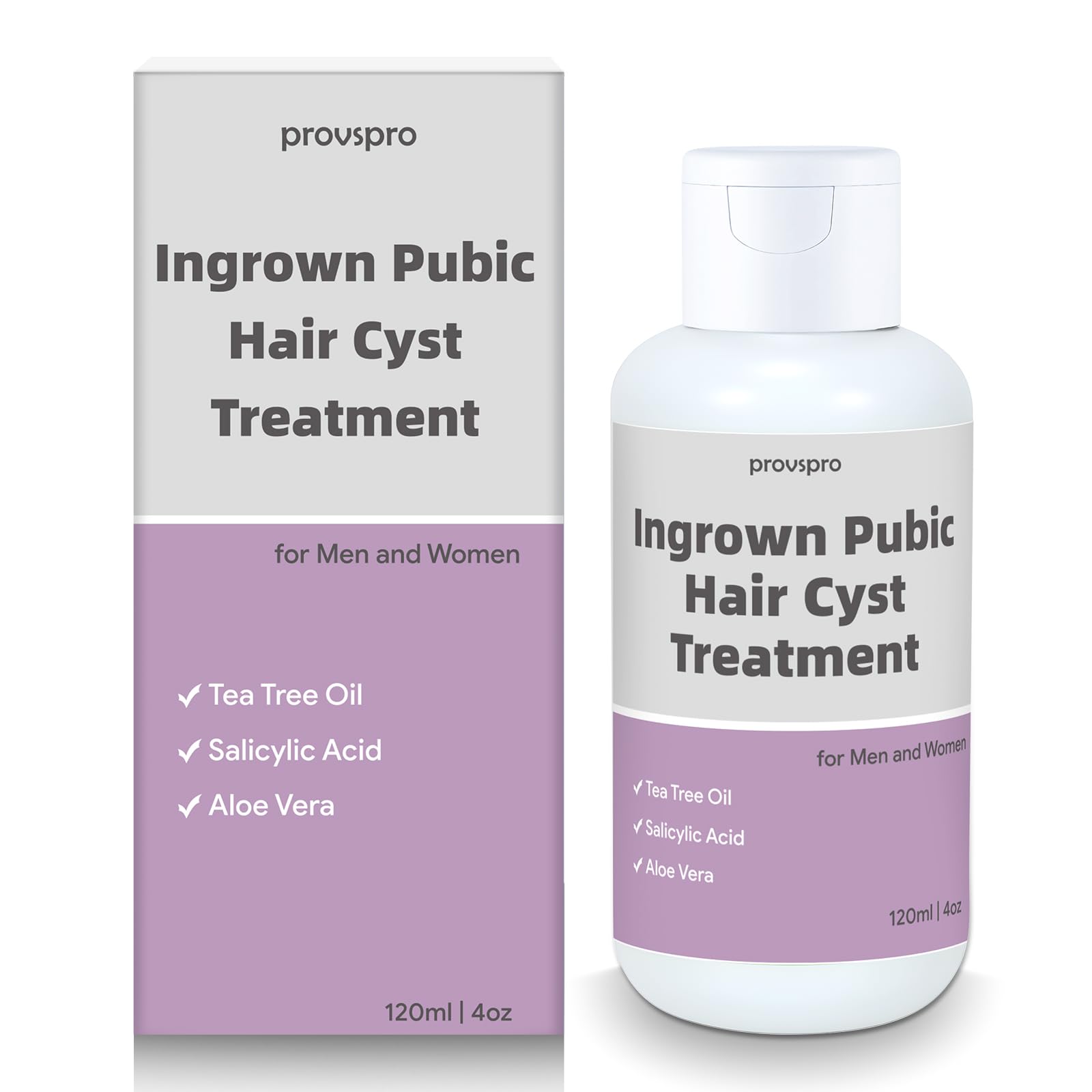 Ingrown Pubic Hair Cyst Treatment Gel, Razor Bumps Solution for Bikini Line, Intimate Area & Inner Thighs, Safe After Waxing or Shaving, Tea Tree and Salicylic Acid Formula for Men and Women, 4oz