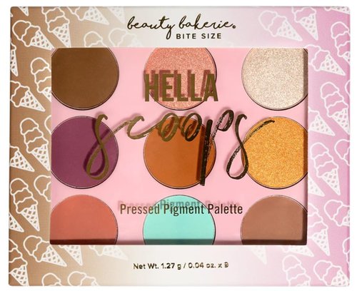 Beauty Bakerie Cosmetics Highly Pigmented Eye Shadow Makeup Palette, Sparkly/Glitter/Shimmer/Metallic/Matte Eyeshadow Look, Vegan, Cruelty-Free, Paraben-Free, 9 Shades, Hella Scoops