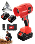 Power Leaf Blower 21V Cordless Lightweight Handheld Electric Turbo Jet 2x4Ah Batteries Fast Charger 1000,000 RPM High Speed with Ergonomic Handle for Yard Cleaning Lawn Maintenance Blowing Leave (Red)
