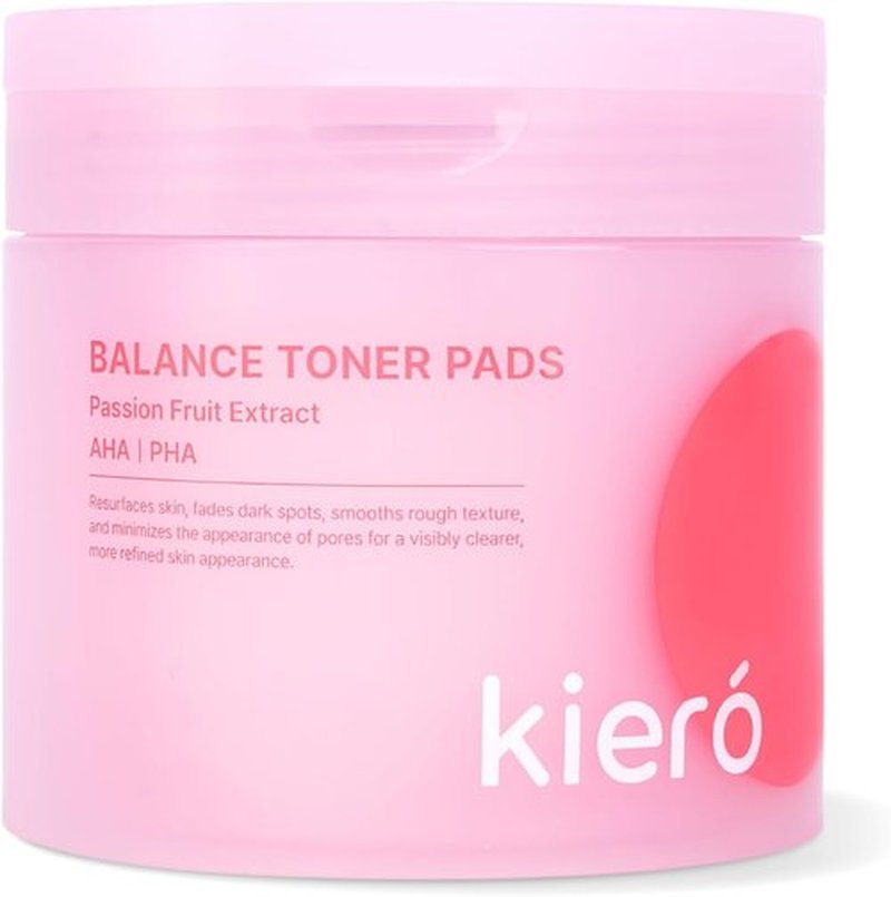 Kiero Balance Toner Pads - Hydrating Exfoliating Facial Toner with AHA & PHA - 60 Vegan Cotton Rounds (6.26 fl oz)