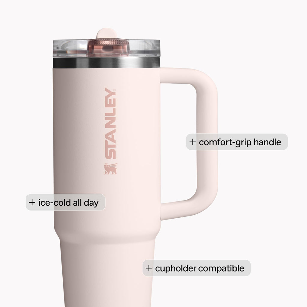 STANLEY Quencher ProTour Flip Straw Tumbler with Leakproof Lid 40 oz | Built-In Straw and Handle | Cup Holder Compatible for Travel | Insulated Stainless Steel Cup | BPA-Free | Dried Pine VRT