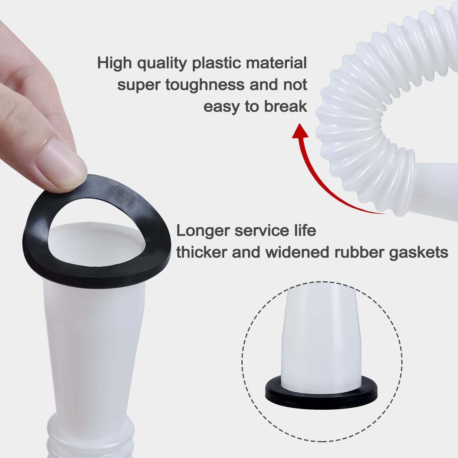 Gas Can Spout Replacement Kit, Gas Can Nozzle Replacement (2 Kit-White) All gaskets are installed and ready to use upon receipt. For 1/2/5/10 gallon gas can. Easy and convenient to use