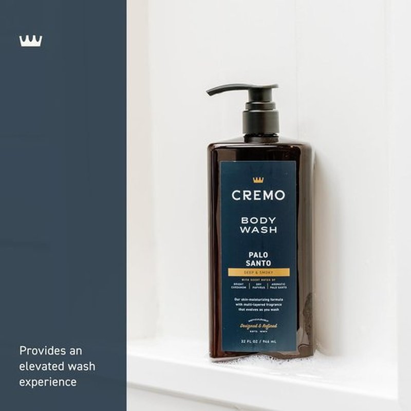 Cremo Palo Santo Body Wash for Men - Rich Lather, 32 Fl Oz | Invigorating Cleanse