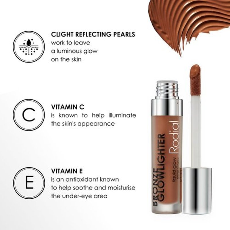 Rodial Bronze Glowlighter - Liquid Cream Bronzer for Luminous Glow | Hydrating Drops with Vitamin E & C, 0.2 fl oz
