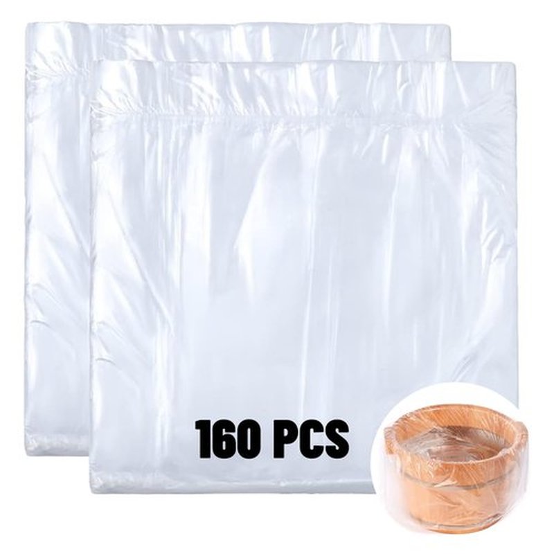Swingers 160pcs Disposable Foot Tub Liner,Portable Bath Basin Bags, Foot Bath Liners,Spa Liners For Pedicure,Thin Large Foot Bath Liners Disposable for Pedicure Spa Home Hotel,21x25inch (160pcs)
