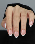 OIFEN 16 Sizes French Extra Short Gel Press on Nails Almond Reusable 32pcs Glossy Fake Nails with Glue and Jelly Stickers,Timeless
