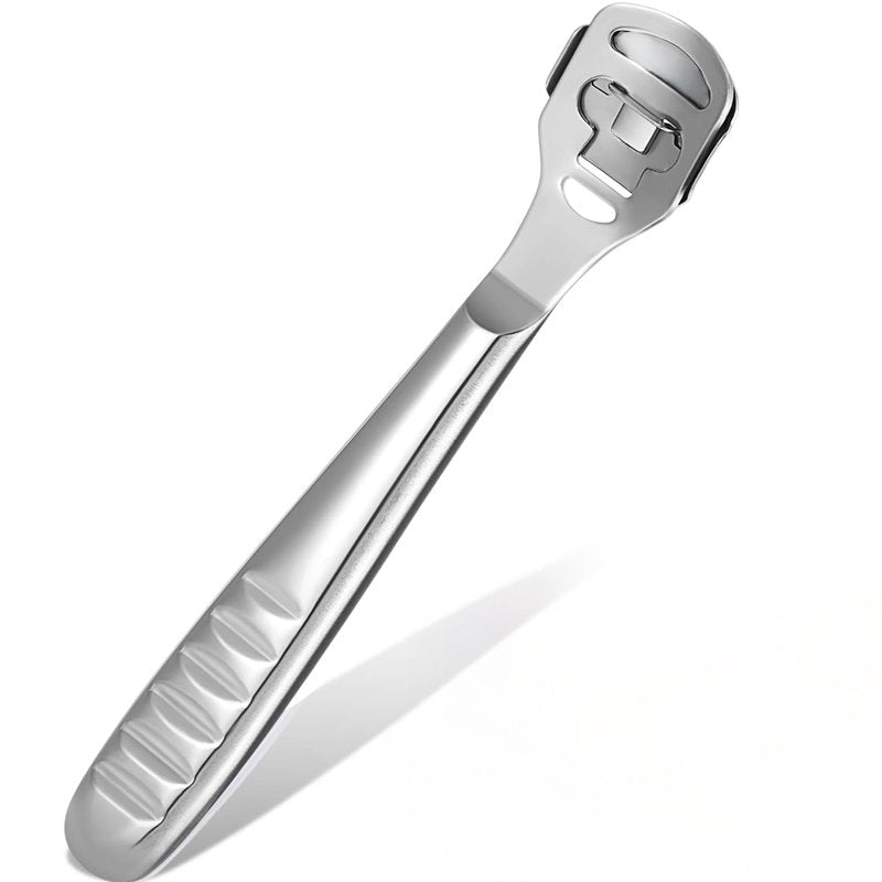 YNR Stainless Steel Foot Scraper & Callus Shaver for Feet, Pedicure Hard Skin Remover Tool with Callus Shaver Blades, Foot File for Callused Feet & Smooth Heels