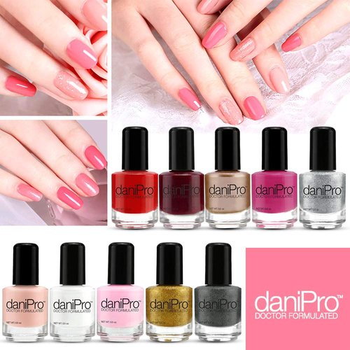 daniPro – Doctor Formulated Nail Polish - Hot Pink - Promotes Healthier, Stronger Nails - Biotin and Vitamins A & E - Toxin-Free - Super Quick Drying